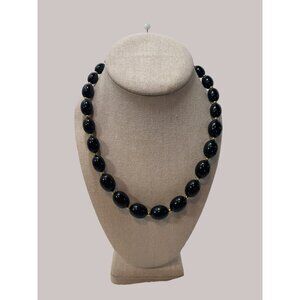 Monet Vintage Graduated Black Lucite Beads 1 Strand